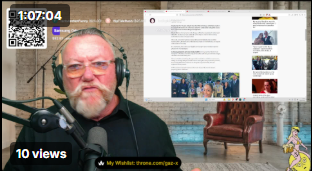Gaz X presenting a live news and politics discussion on Crusaders.gg, wearing headphones and speaking into a microphone.